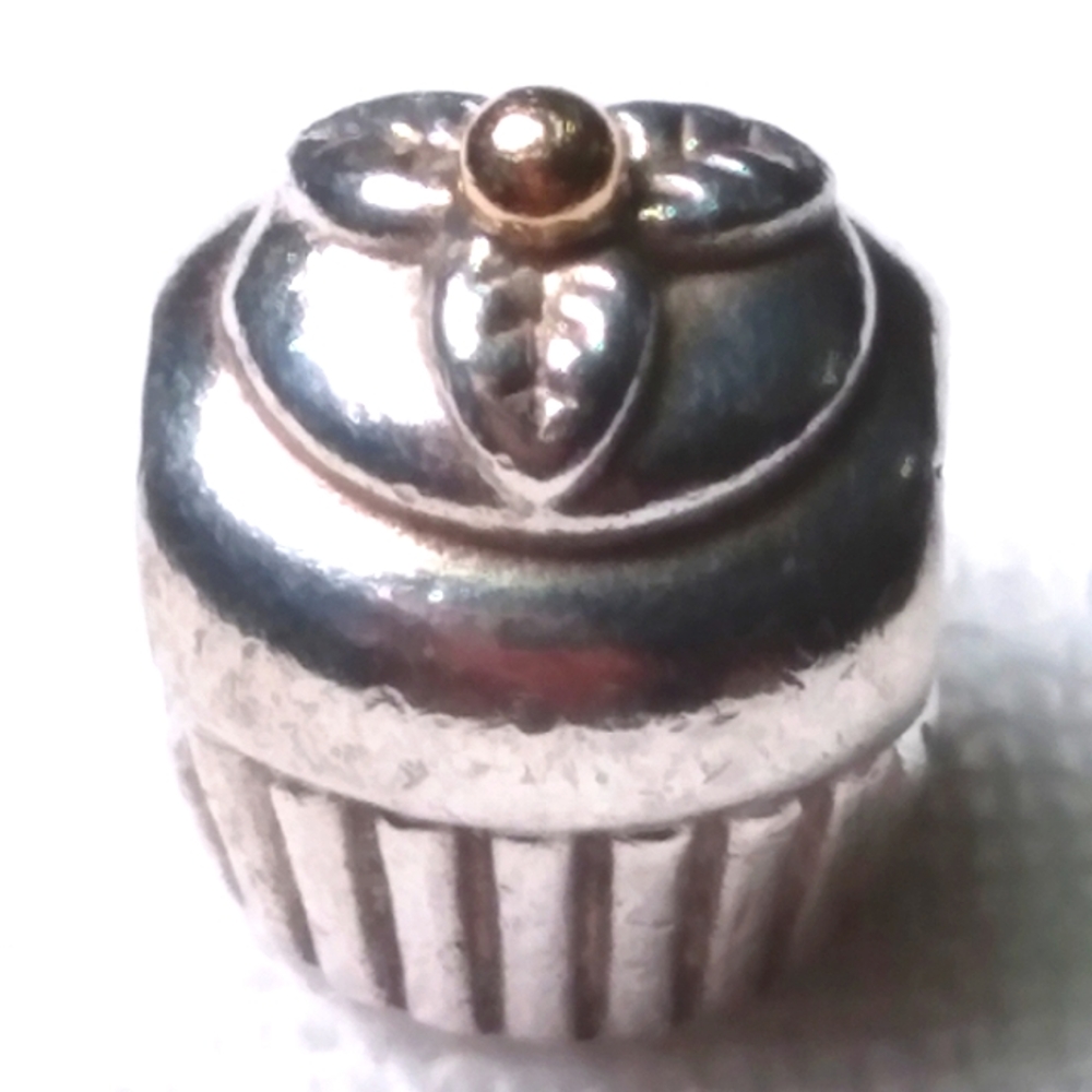 Pandora Sterling Silver and 14k Gold Cupcake Charm